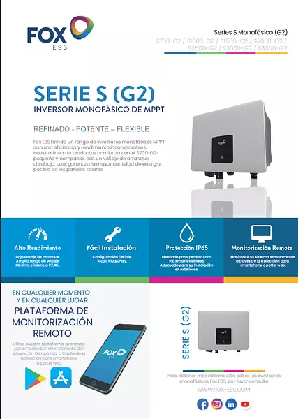 Inversor Solar Fox On Grid Monofásico Split Phase S3000 G2