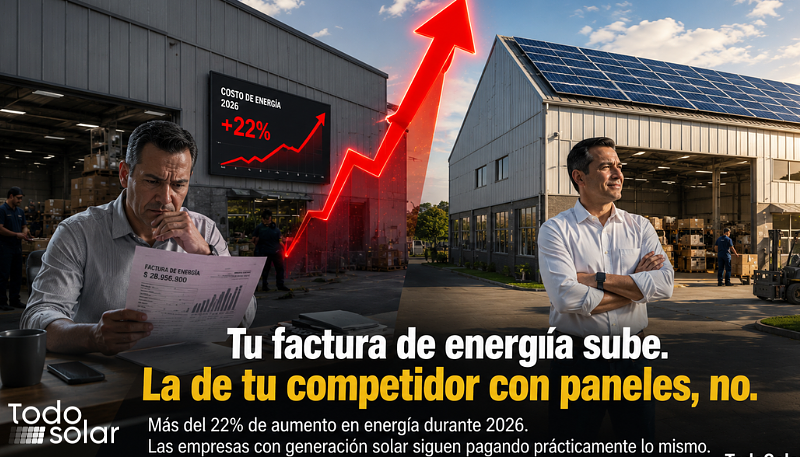 Tu factura sube. La de tu competidor con paneles, no.